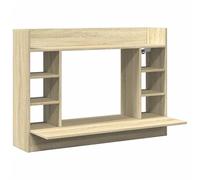 Eleganz Escritorio para oficinas grandes de roble Sonoma, 105 x 48 x 75 cm, de material de madera, ahorra espacio de trabajo con diseño elegante para oficinas modernas