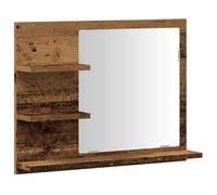 Eleganz Espejo de baño con estantes, aspecto de madera envejecida, 60 x 10,5 x 45 cm, material de madera y cristal, elegante juego de muebles de baño con espacio de almacenamiento, moderno y funcional