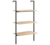 Eleganz Estantería con 3 estantes de madera y acero - Sistema de estantería que ahorra espacio para salón, cocina u oficina - elegante y estable en color marrón claro y negro
