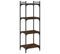 Eleganz Estantería de 4 estantes marrón efecto roble 40 x 30 x 120 cm de material de madera y metal - Sistema de estantería estable para salón, oficina o habitación infantil - ahorra espacio y es