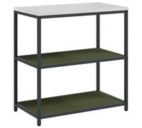 Eleganz Estantería de almacenamiento de cocina de acero con estante de almacenamiento, color verde oliva, ahorra espacio y es estable para armarios de cocina, ideal para cocinas pequeñas y más orden