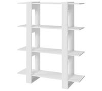 Eleganz Estantería de madera | Divisor de habitaciones y sistema de estanterías | Blanco 100 x 30 x 123,5 cm | Elegante y estable para salón, oficina | Ahorra espacio y versátil