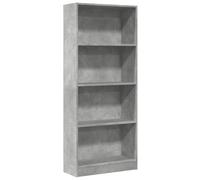 Eleganz Estantería de madera gris hormigón 60 x 24 x 143 cm - Moderno sistema de estanterías para salón y oficina - solución de almacenamiento estable para libros y decoración