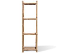 Eleganz Estantería de pie de bambú con 4 estantes, sistema de estantería cuadrado para salón, cocina y oficina, respetuoso con el medio ambiente y elegante