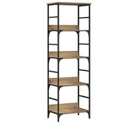 Eleganz Estantería de roble Artisan, 50 x 33 x 153 cm, sistema de estanterías de madera y acero, ahorra espacio y es estable, ideal para salón, oficina o pasillo, diseño moderno para más espacio de