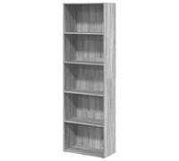 Eleganz Estantería gris Sonoma 60 x 30 x 189 cm - Sistema de estantería de madera de alta calidad para salón, oficina y más - solución de almacenamiento estable para libros y decoración