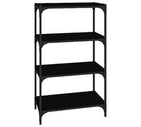 Eleganz Estantería negra 60 x 33 x 100 cm de madera y acero - Moderno sistema de estanterías para salón, oficina o habitación infantil - Diseño estable para más orden y estilo