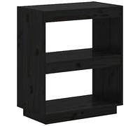 Eleganz Estantería negra 60 x 35 x 71 cm de madera maciza de pino - Sistema de estantería estable para salón, oficina o habitación infantil - natural y duradera