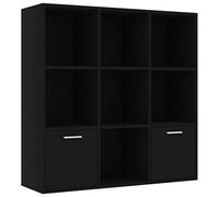 Eleganz Estantería negra 98 x 30 x 98 cm de material de madera - Moderno sistema de estanterías para salón, oficina o habitación infantil - solución de almacenamiento estable y duradera
