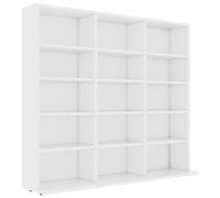 Eleganz Estantería para CD, color blanco, 102 x 23 x 89,5 cm, de material de madera, sistema de estantería que ahorra espacio para salón, oficina o habitación infantil, solución de almacenamiento