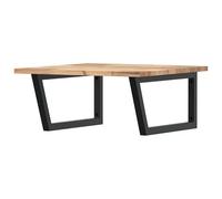 Eleganz Estantería para lavabo de madera maciza de acacia y acero, juego de muebles de baño para montaje en pared, sin tratar, duradero y elegante, perfecto para baños pequeños