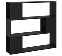Eleganz Estantería separadora de habitación, color negro, 100 x 24 x 94 cm, de material de madera, sistema de estanterías que ahorra espacio para salón y oficina, elegante y duradero