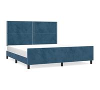 Eleganz Estructura de cama con cabecero de 180 x 200 cm de terciopelo azul oscuro, elemento de dormitorio moderno con gran comodidad y calidad duradera para un sueño reparador