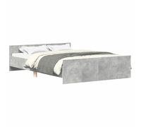 Eleganz Estructura de cama de 150 x 200 cm con cabecero y pie en color gris hormigón. Diseño moderno para dormitorio, estructura estable para un sueño reparador