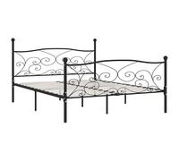 Eleganz Estructura de cama de 200 x 200 cm con somier de láminas - Cama de metal negro para dormitorio grande | Estructura estable para un sueño reparador | Diseño moderno y durabilidad