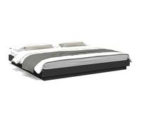 Eleganz Estructura de cama de 200 x 200 cm - Moderna cama de madera negra con iluminación para dormitorio, duradera y elegante - Solución perfecta para un ambiente romántico y una vida moderna