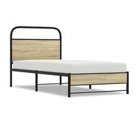 Eleganz Estructura de cama de 80 x 200 cm sin colchón de madera de roble Sonoma, muebles de dormitorio para un sueño reparador, duradero y elegante