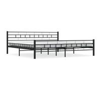 Eleganz Estructura de cama de acero negro de 180 x 200 cm, cama de metal resistente para dormitorio moderno, duradero y estable, ideal para adultos y parejas