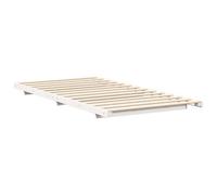 Eleganz Estructura de cama de madera maciza de pino 80 x 200 cm - Cama de suelo blanca sencilla con cabecero - Duradero y estable para un dormitorio acogedor