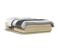 Eleganz Estructura de cama de roble Sonoma, 140 x 200 cm, de material de madera, cama estable y de alta calidad para dormitorio, duradera y fácil de montar, ideal para viviendas modernas
