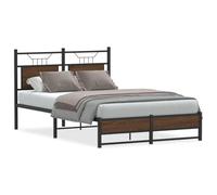 Eleganz Estructura de cama sin colchón, 120 x 190 cm, roble marrón, moderna cama de madera para dormitorio, duradera y estable, ideal para espacios pequeños