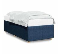 Eleganz Estructura de cama sin colchón, 90 x 190 cm, tela azul, moderna cama con marco de metal estable para dormitorio, ideal para espacios pequeños