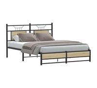 Eleganz Estructura de cama sin colchón de 140 x 200 cm de roble Sonoma, material de madera, marco duradero y estable para dormitorio, diseño moderno para un sueño reparador