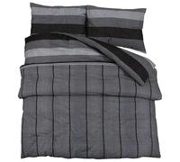 Eleganz Funda nórdica de algodón gris oscuro de 200 x 220 cm - Ropa de cama transpirable para un sueño reparador, calidad superior, lavable y fácil de limpiar