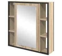 Eleganz Gabinete de baño de madera aglomerada de roble - almacenamiento de lavabo con luz, solución de almacenamiento para el orden