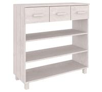 Eleganz HAMAR - Mesa consola (90 x 35 x 90 cm, madera maciza de pino y tablero de fibra de densidad media, duradera y elegante, para salón y pasillo), color blanco