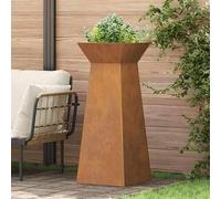 Eleganz Jardinera de columnas plateada, 40 x 40 x 100 cm, moderna maceta para jardín, balcón y terraza, resistente a la intemperie y duradera, ideal para espacios pequeños y jardinería urbana