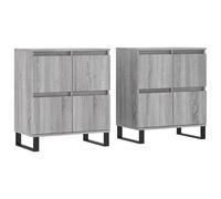 Eleganz Juego de 2 aparadores gris Sonoma | Juego de muebles de salón de madera | Moderno armario de TV con espacio de almacenamiento | para habitaciones pequeñas y salón