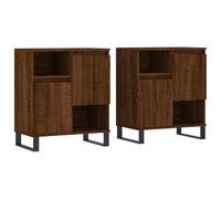Eleganz Juego de 2 aparadores marrón con aspecto de roble, juego de muebles de salón de madera | solución de almacenamiento para viviendas modernas, duradero y elegante