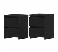 Eleganz Juego de 2 mesitas de noche con aspecto de roble negro, 30 x 30 x 40 cm, de material de madera, elegante y ahorra espacio para el dormitorio