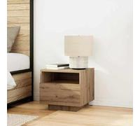 Eleganz Juego de 2 mesitas de noche de madera de roble, 40 x 39 x 37 cm, elegante y estable para dormitorio, ahorra espacio y es duradera