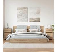 Eleganz Juego de 2 mesitas de noche de roble Artisan, 40 x 35 x 62,5 cm, material de madera, para dormitorio, de madera duradera, ahorra espacio y es moderna