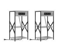 Eleganz Juego de 2 mesitas de noche Sonoma, mesitas auxiliares modernas de madera (41 x 31 x 76 cm), ahorro de espacio y estable, para dormitorio, salón