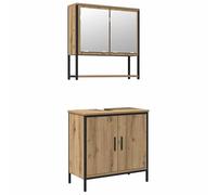 Eleganz Juego de 2 muebles de baño Artisan de madera - moderno mueble de baño con aspecto de roble, solución de almacenamiento para orden y estilo