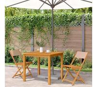 Eleganz Juego de 2 sillas de bistró, madera maciza de acacia con acabado al óleo y funda de tela (100% poliéster), muebles de jardín duraderos para terraza y balcón