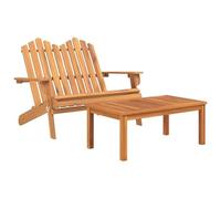 Eleganz Juego de 2 sillas de jardín Adirondack de madera maciza de acacia, tratada al aceite, muebles de jardín duraderos para terraza y jardín