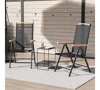 Eleganz Juego de 2 sillas plegables de jardín de aluminio con recubrimiento en polvo y textileno, ligeras, estables y ahorran espacio, ideales para balcón, terraza y camping