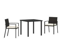 Eleganz Juego de 3 sillas de jardín de acero con recubrimiento de polvo, duradero y resistente a la intemperie, perfecto para jardín, terraza o balcón