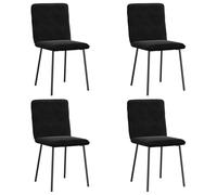 Eleganz Juego de 4 sillas de comedor otomanas de terciopelo negro - Sillas de cocina modernas para comedor y salón, cómodas y duraderas, ideales para familias y anfitriones