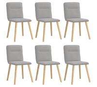 Eleganz Juego de 6 sillas de comedor, color gris nube, modernas sillas de tela para salón y cocina, cómodas y duraderas, ahorran espacio para familias y anfitriones