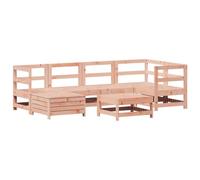 Eleganz Juego de 7 sofás de jardín de madera maciza de Douglas, muebles de exterior duraderos para terraza y jardín, resistente a la intemperie y fácil de limpiar