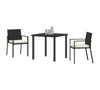 Eleganz Juego de comedor de jardín de 3 piezas, acero recubierto de polvo, duradero, para terraza y jardín, diseño moderno