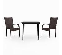 Eleganz Juego de comedor de jardín de ratán de polietileno y acero recubierto de polvo con placa de cristal, duradero y resistente a la intemperie, perfecto para terraza y jardín