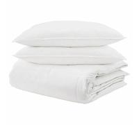 Eleganz Juego de edredón de 3 piezas con almohada, ropa de cama de plumas blancas, transpirable e hipoalergénica, perfecta para alérgicos y noches frías