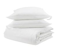 Eleganz Juego de edredón de 3 piezas con almohada, ropa de cama de plumas blancas, transpirable y regula la temperatura, ideal para todas las estaciones, comodidad premium para un sueño reparador