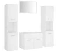 Eleganz Juego de muebles de baño blanco de madera y acrílico, moderno juego de baño, ahorra espacio y es duradero, perfecto para baños pequeños